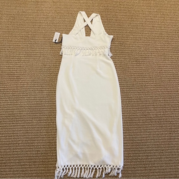 Saylor Astor Fringe Midi Dress in White Medium NWT - Picture 8 of 11
